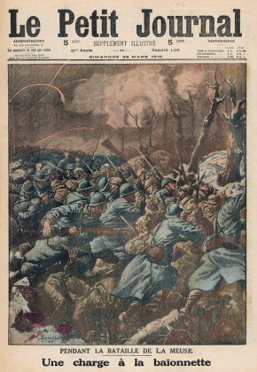 Un combat héroïque : le quotidien « Le Petit Journal » montre l’assaut des troupes françaises près de Verdun en mars 1916. Le conflit est exacerbé par la propagande.