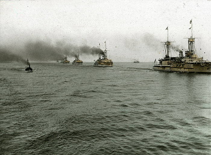 La flotte allemande au large de Kiel 